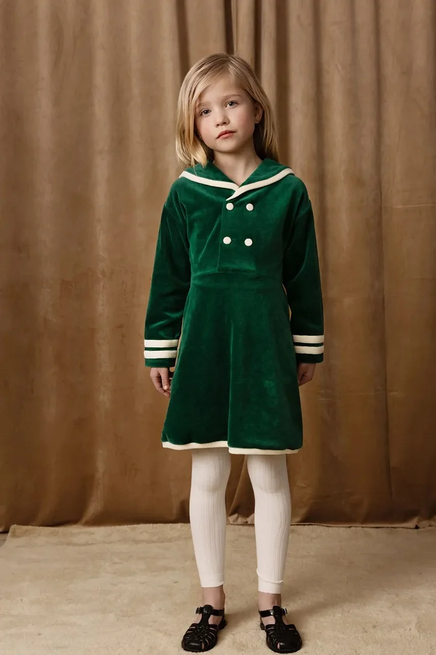 MINI RODINI Детска памучна рокля Sailor