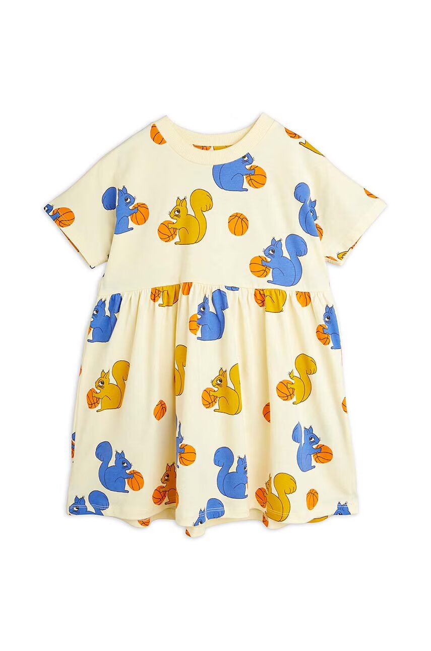 MINI RODINI Детска памучна рокля Squirrels