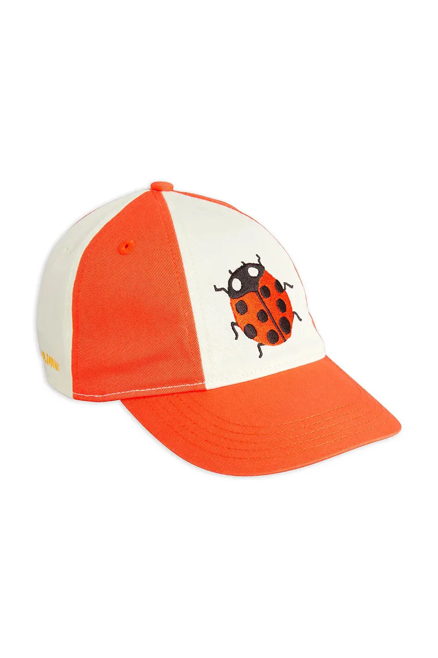 MINI RODINI Детска памучна шапка с козирка Ladybugs