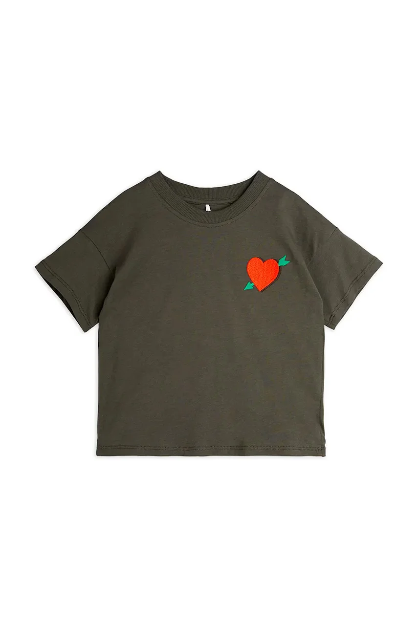 MINI RODINI Детска памучна тениска Arrowed heart