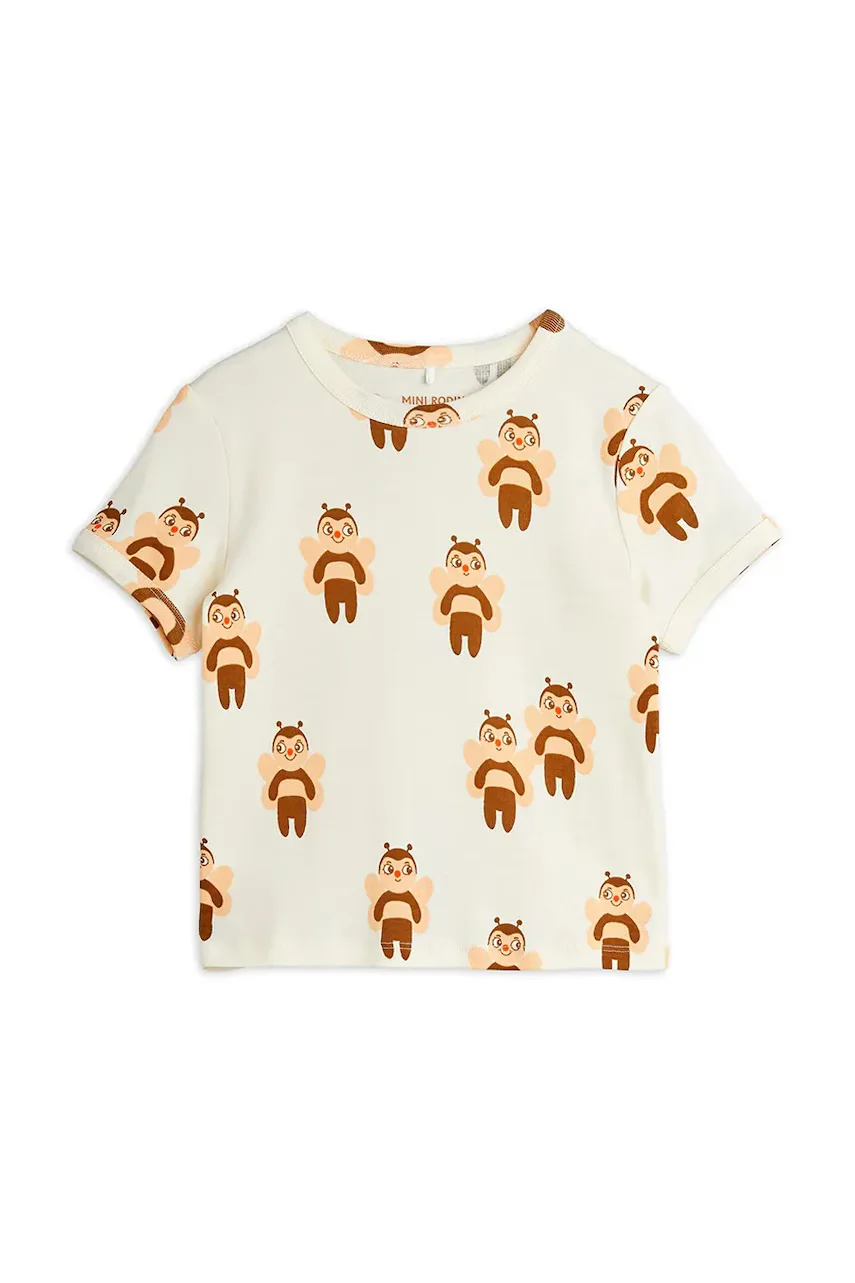 MINI RODINI Детска памучна тениска Bees
