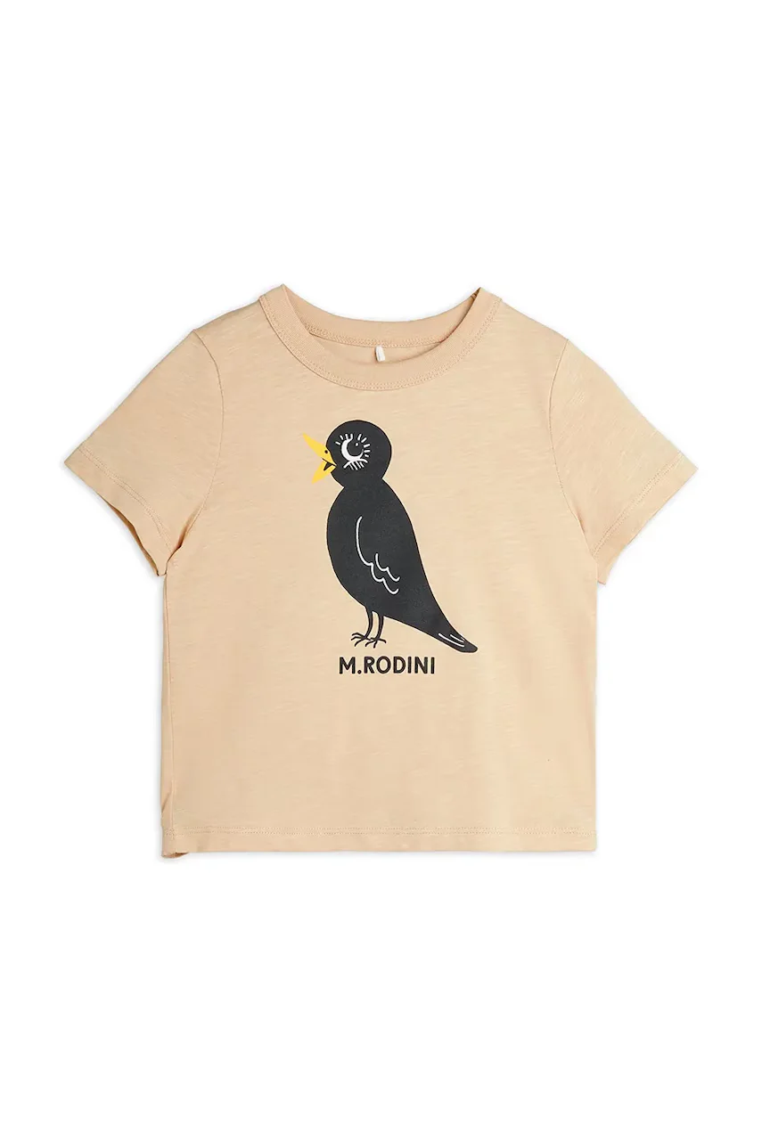 MINI RODINI Детска памучна тениска Blackbird