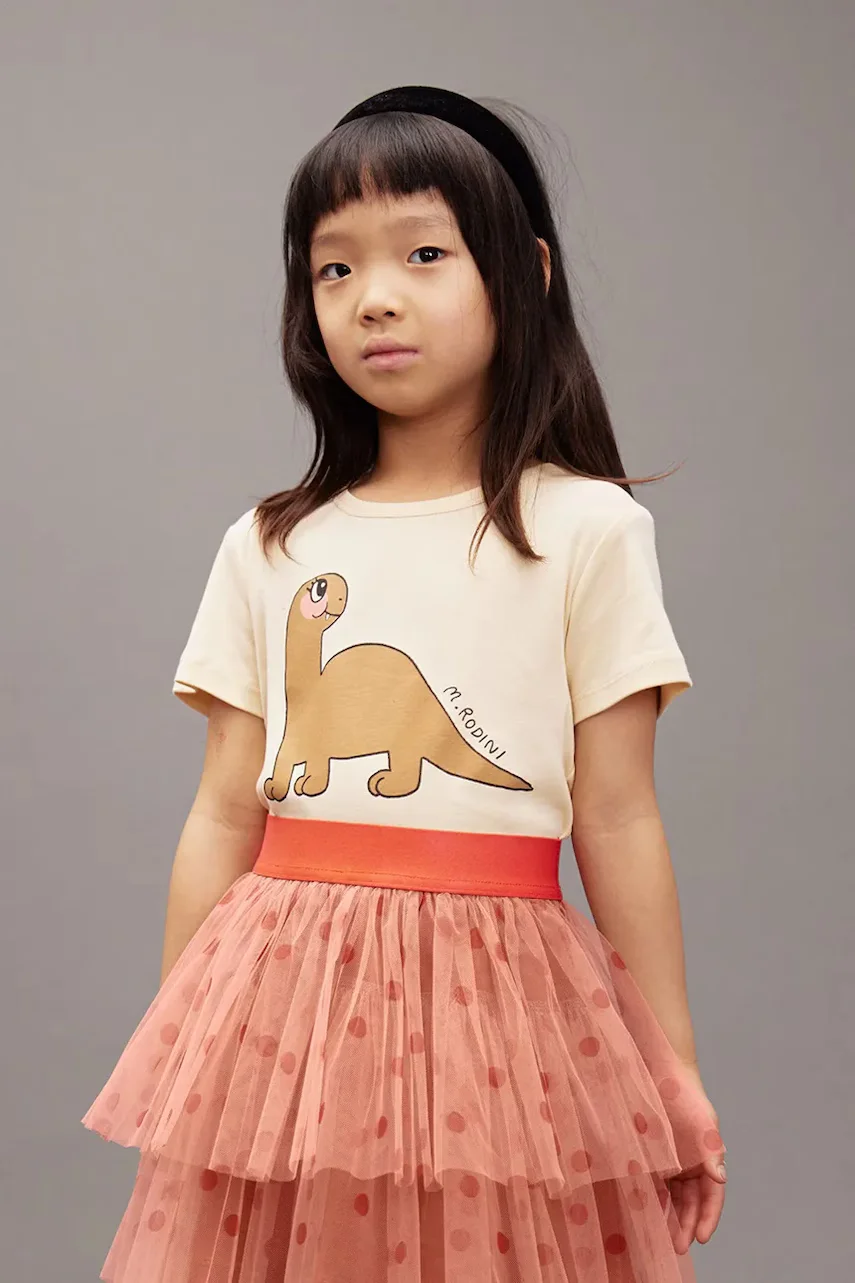 MINI RODINI Детска памучна тениска Dino