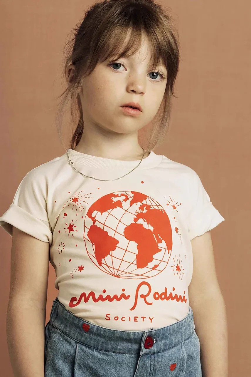 MINI RODINI Детска памучна тениска society
