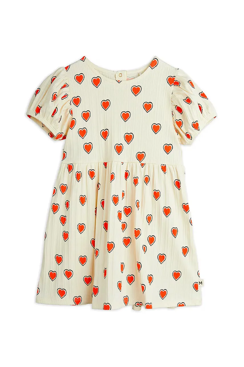 MINI RODINI Детска рокля Outlined hearts