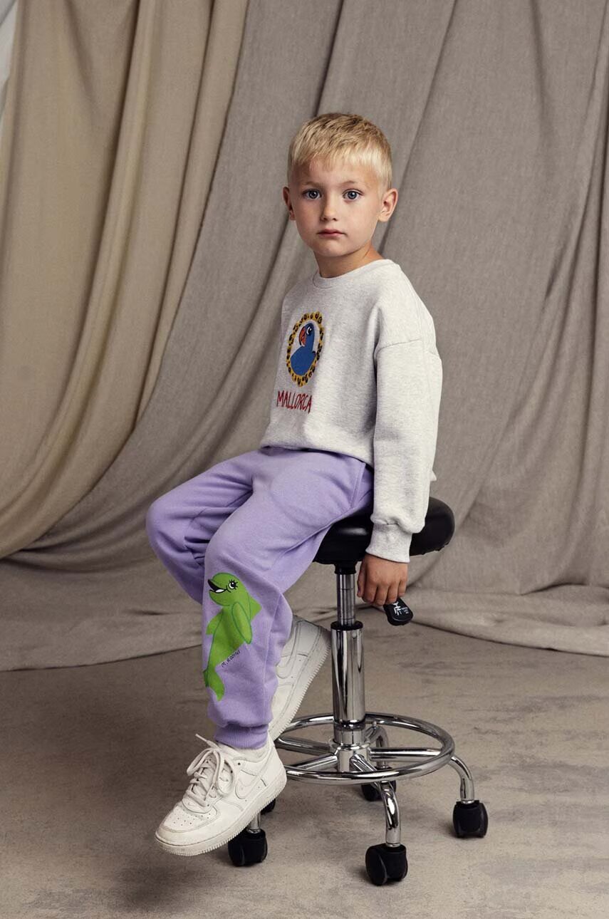 MINI RODINI Детски памучен спортен панталон Dolphin