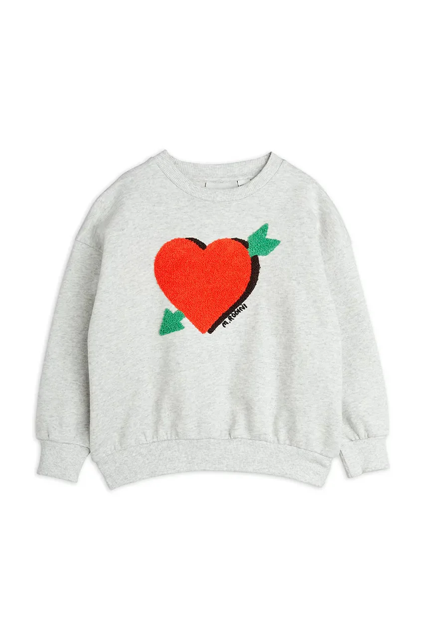 MINI RODINI Детски памучен суичър Arrowed heart