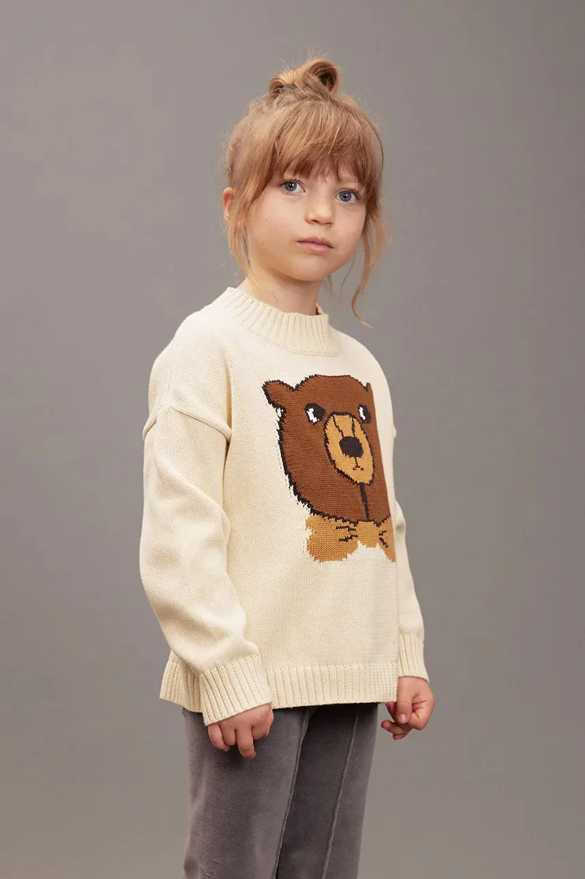 MINI RODINI Детски памучен суичър Bear