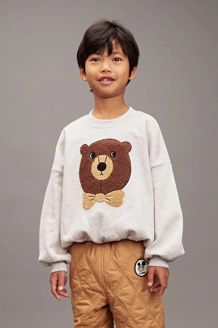 MINI RODINI Детски памучен суичър Bear