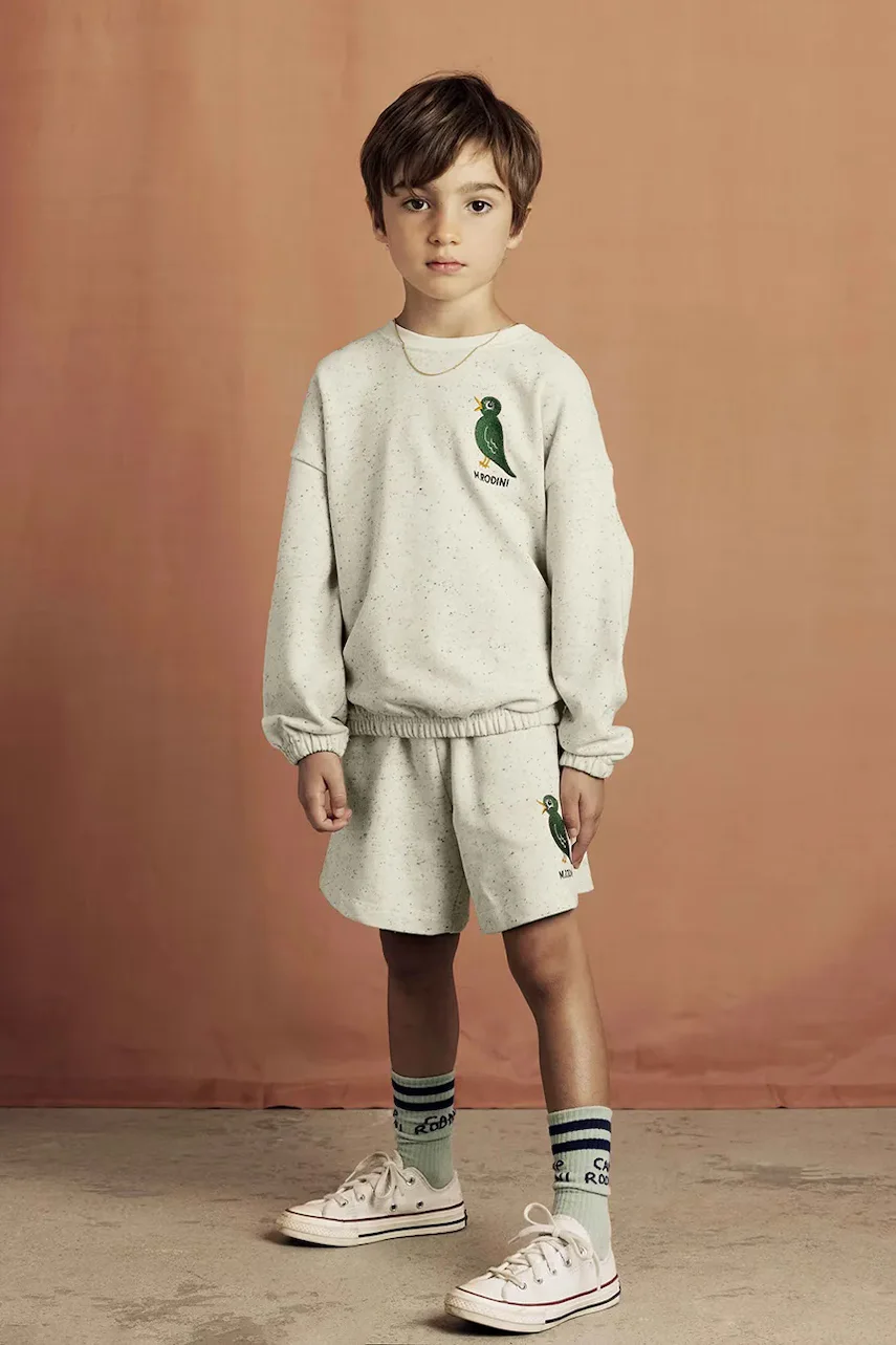 MINI RODINI Детски памучен суичър Bird
