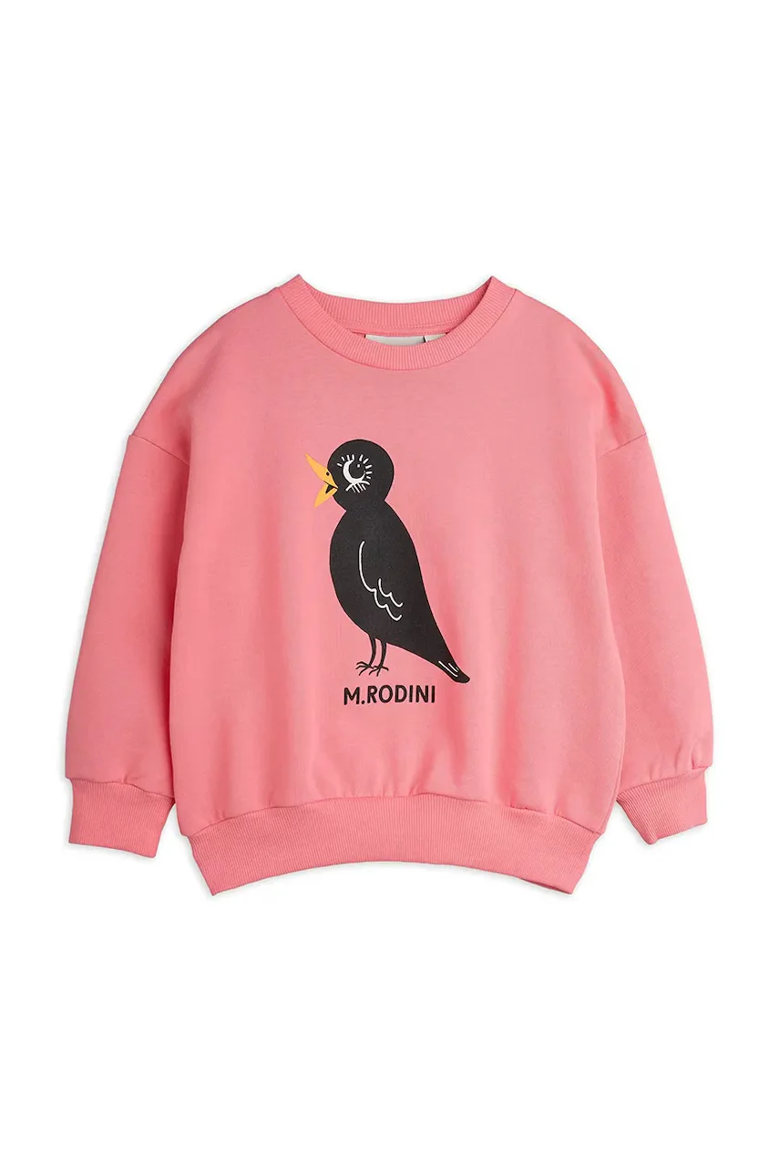 MINI RODINI Детски памучен суичър Blackbird