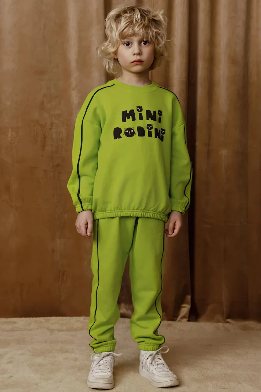 MINI RODINI Детски памучен суичър Cats