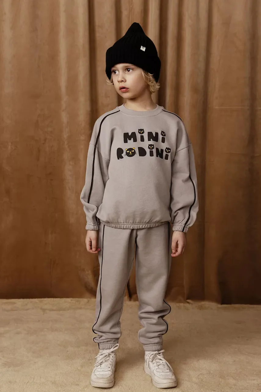 MINI RODINI Детски памучен суичър Cats