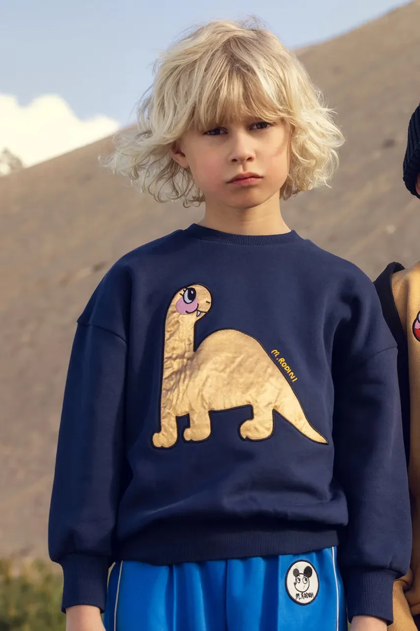 MINI RODINI Детски памучен суичър Dino