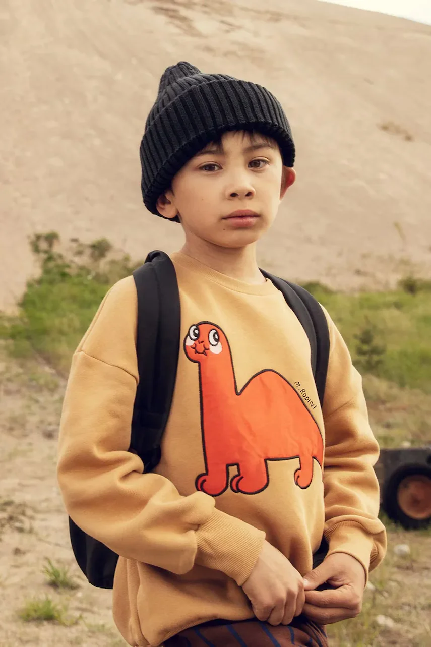 MINI RODINI Детски памучен суичър Dino