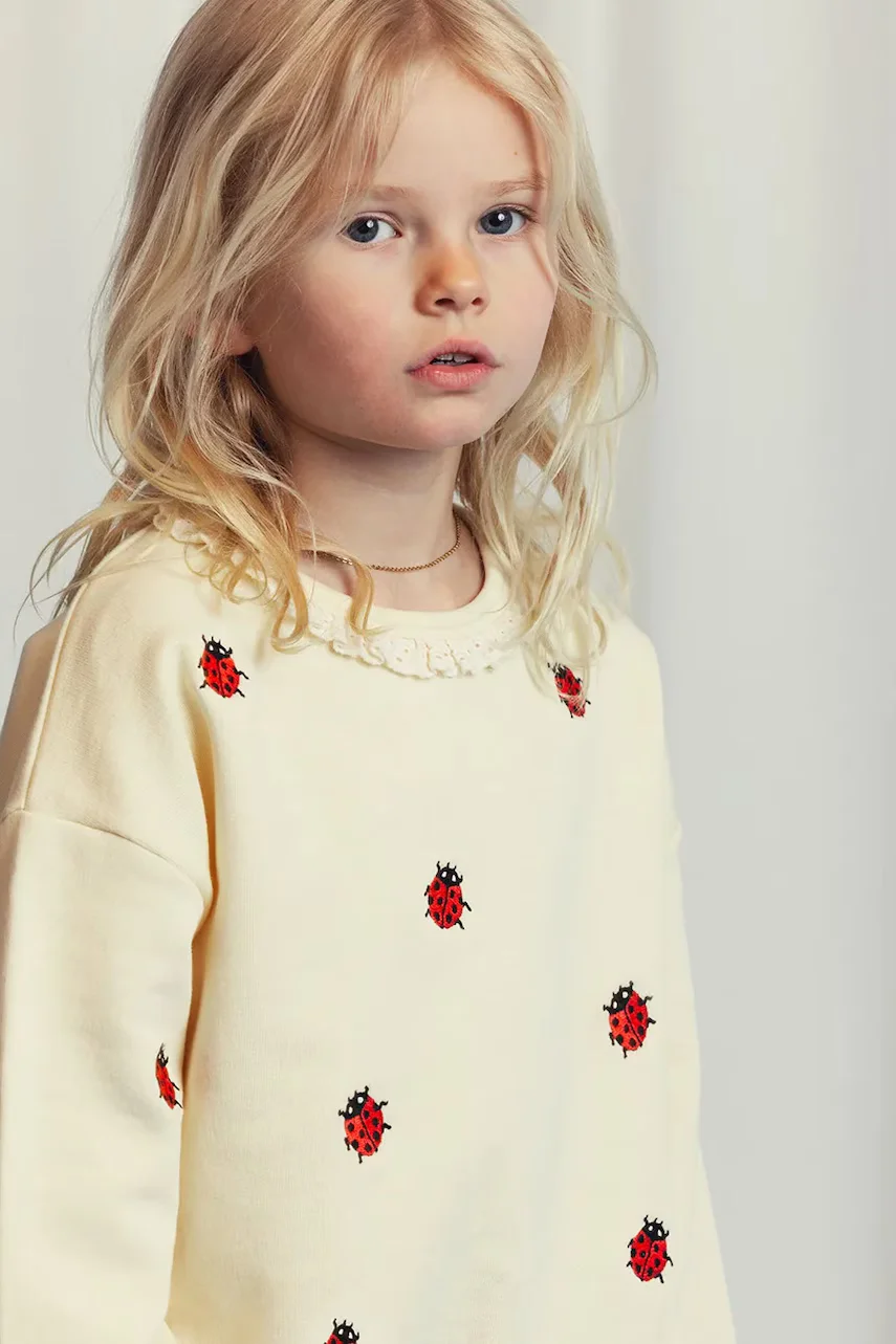 MINI RODINI Детски памучен суичър Ladybugs