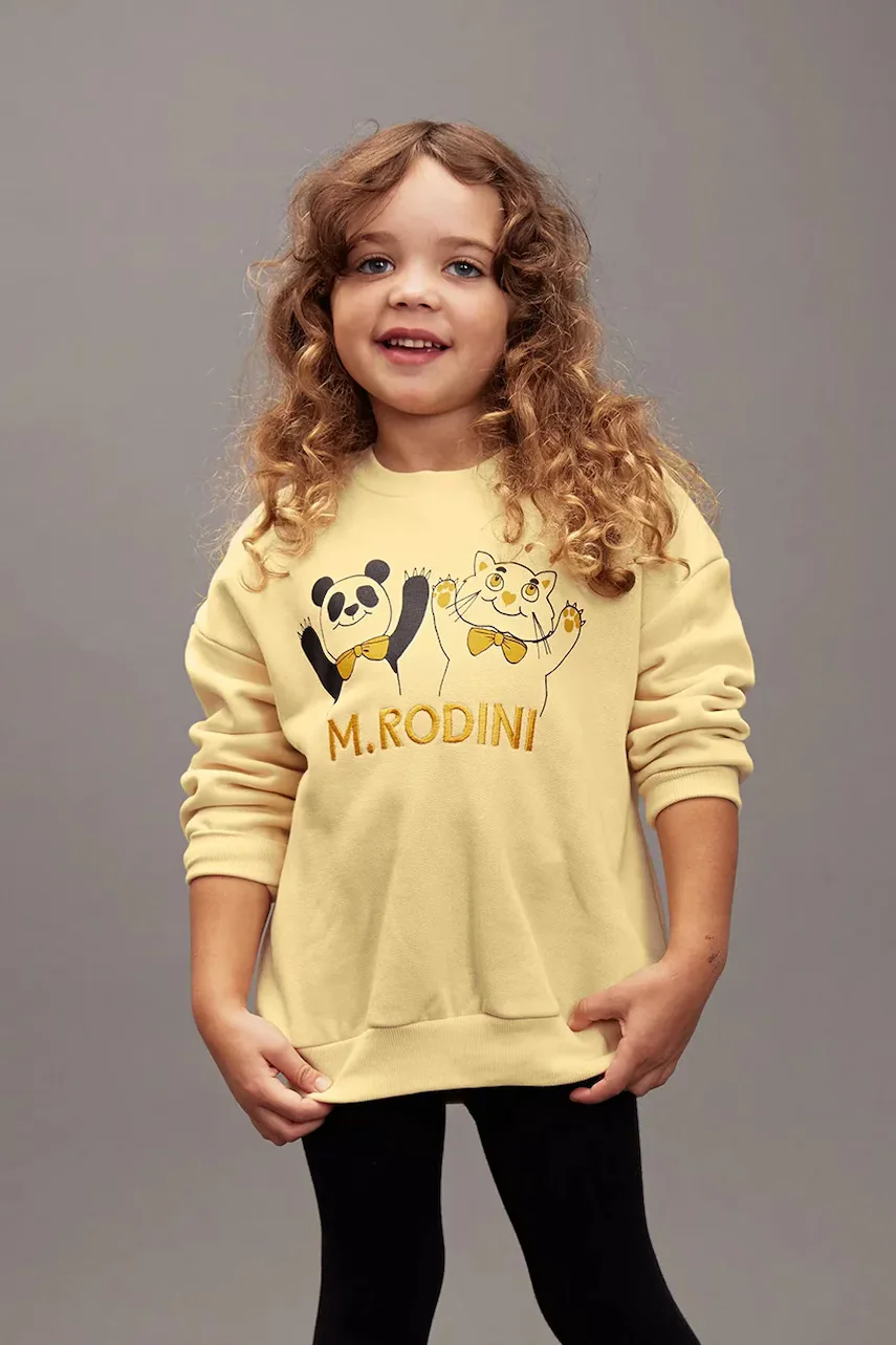 MINI RODINI Детски памучен суичър Panda & cat