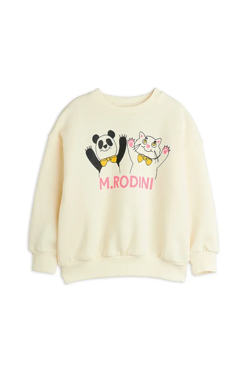 MINI RODINI Детски памучен суичър Panda & cat