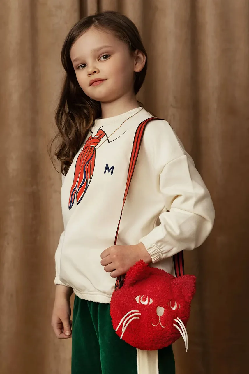 MINI RODINI Детски памучен суичър Scarf
