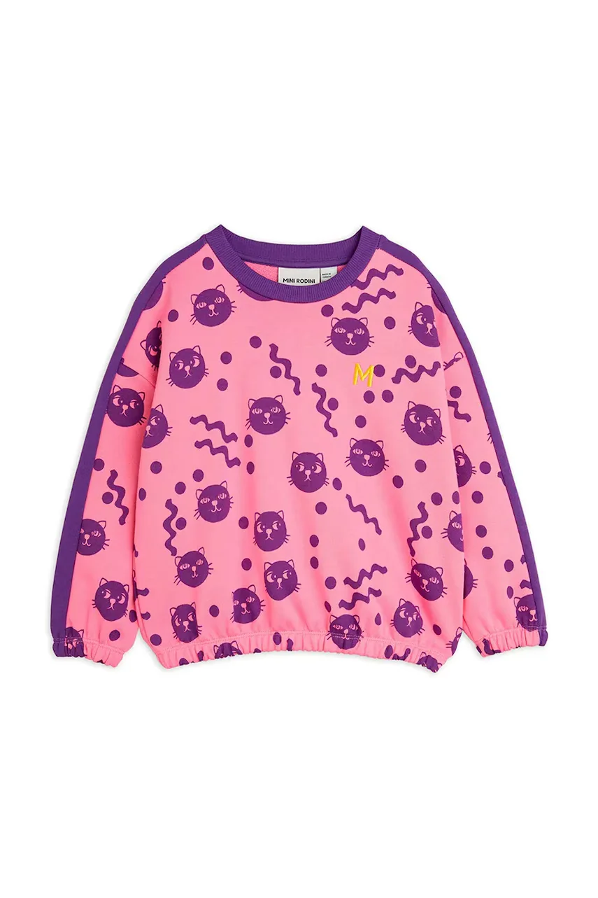 MINI RODINI Детски памучен суичър Squiggly cats