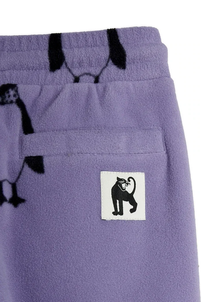 MINI RODINI панталон джогър за деца от полар Penguin виолетов 11000365