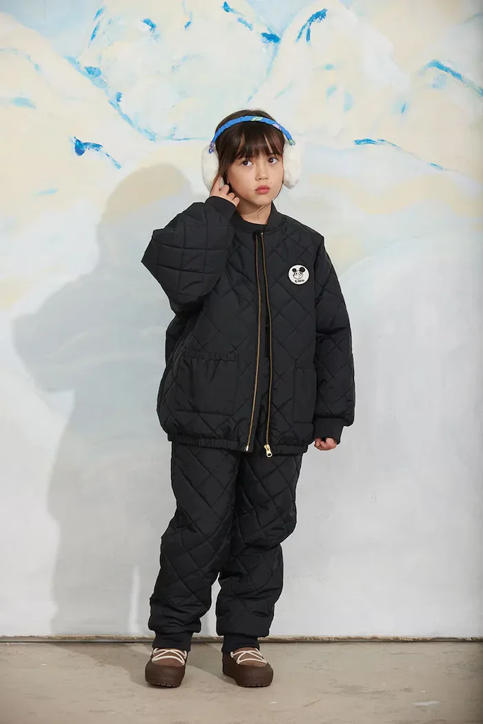 MINI RODINI панталон за деца черен с висока талия 26710119