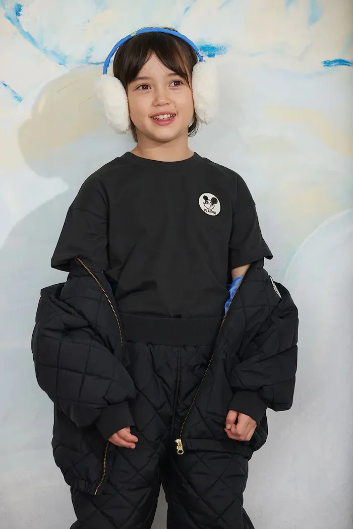 MINI RODINI панталон за деца черен с висока талия 26710119