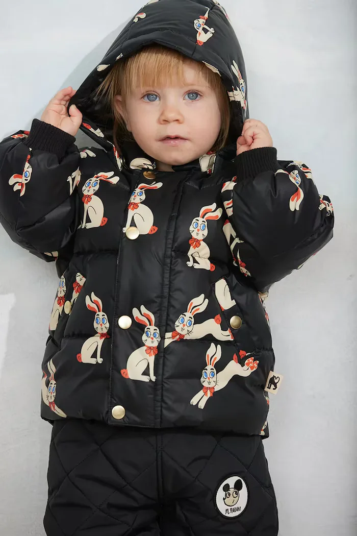 MINI RODINI панталон за деца черен с висока талия 26710119