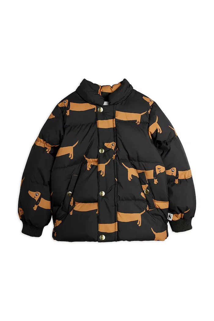 MINI RODINI пухено яке за деца Dog черно 11000384