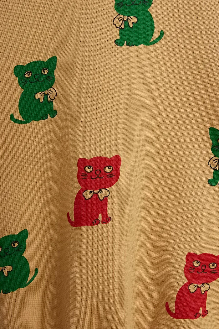 MINI RODINI спортен комплект анцуг за деца от памук Kittens кафяв 26720150
