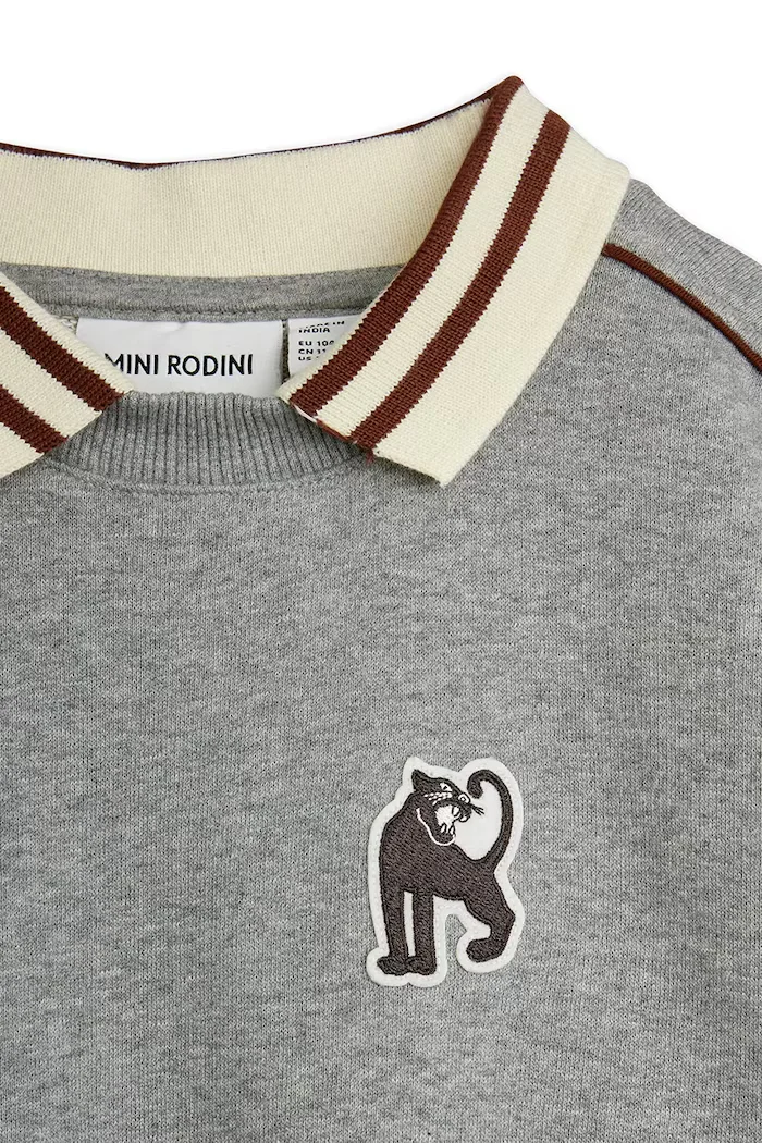 MINI RODINI суичър за деца от памук Panther сив 11000347
