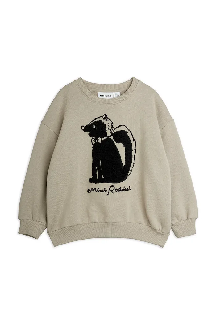 MINI RODINI суичър за деца от памук Skunk сив 26720114