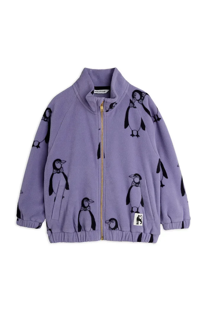 MINI RODINI яке за деца от полар Penguin виолетово 11000366
