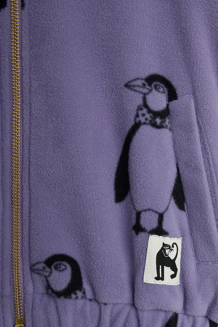 MINI RODINI яке за деца от полар Penguin виолетово 11000366