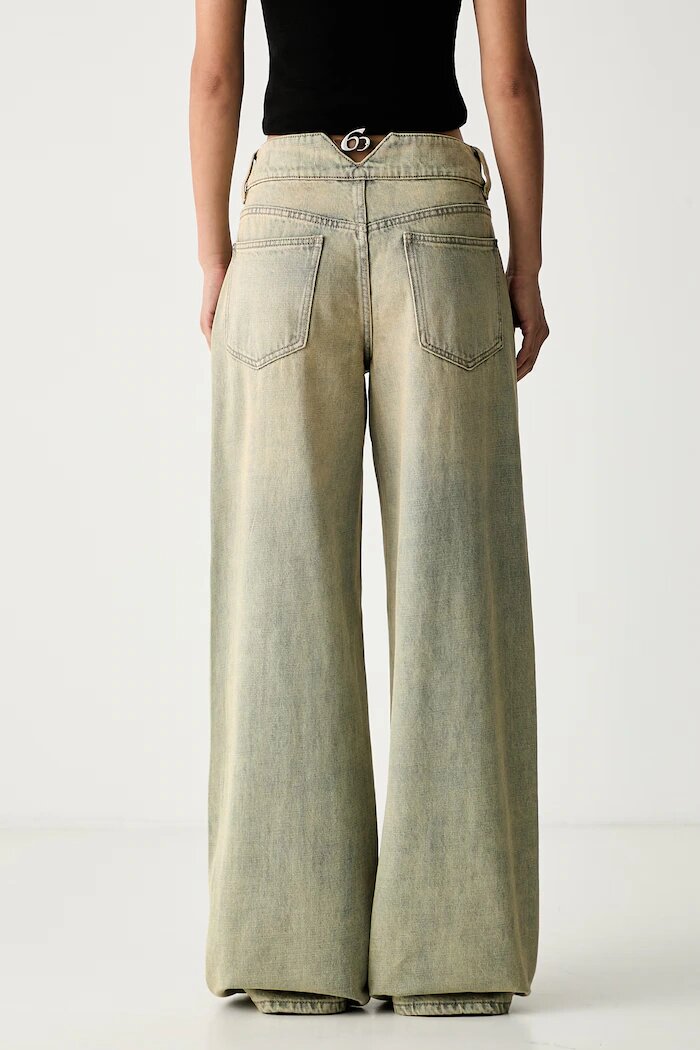 Miss Sixty дънки wide leg дамски сини 6M2JJ43400