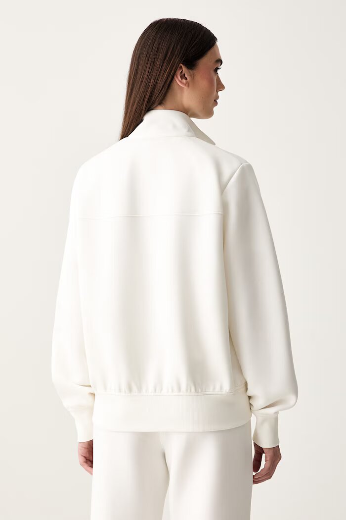 mm by max mara суичър с цип дамски с памук MMLVOLUME бял 2626926037600
