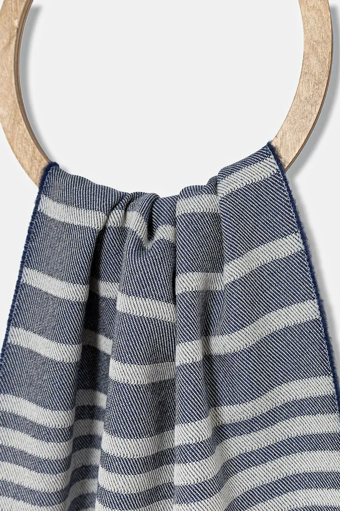 mm by max mara Вълнен шал DIADEMA в тъмносиньо с десен 2526546038600