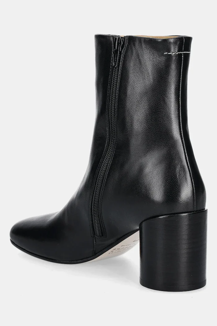 MM6 MAISON MARGIELA боти дамски от кожа черни S59WU0235.P3628