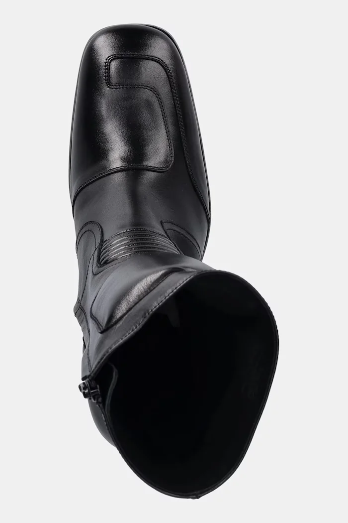 MM6 MAISON MARGIELA Кожени боти в черно с дебел ток S66WU0136.P3350.T8013