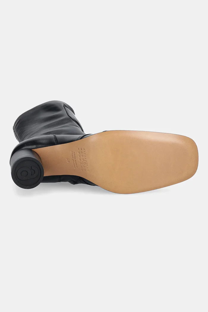 MM6 MAISON MARGIELA Кожени боти в черно с дебел ток S66WU0136.P3350.T8013