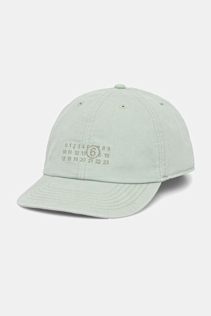 MM6 MAISON MARGIELA Памучна шапка с козирка в тюркоазено SH0TC0008.M35346