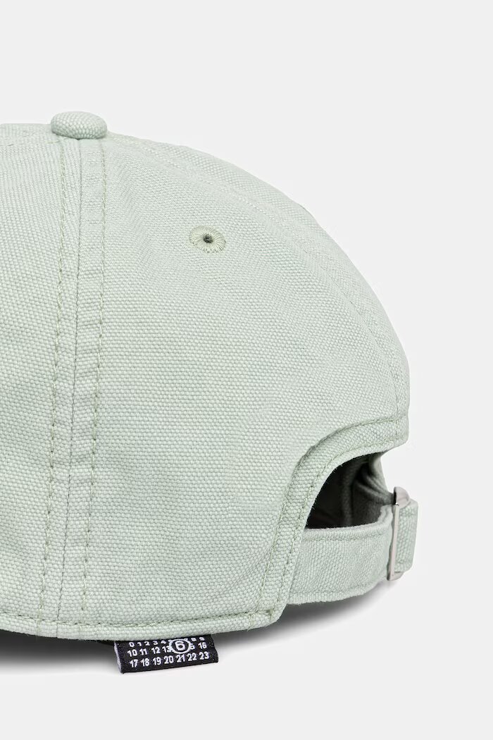 MM6 MAISON MARGIELA Памучна шапка с козирка в тюркоазено SH0TC0008.M35346