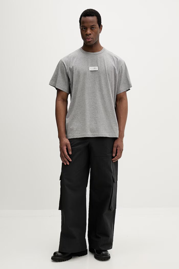 MM6 MAISON MARGIELA Памучна тениска в сиво с изчистен дизайн SH0GC0071.M20170