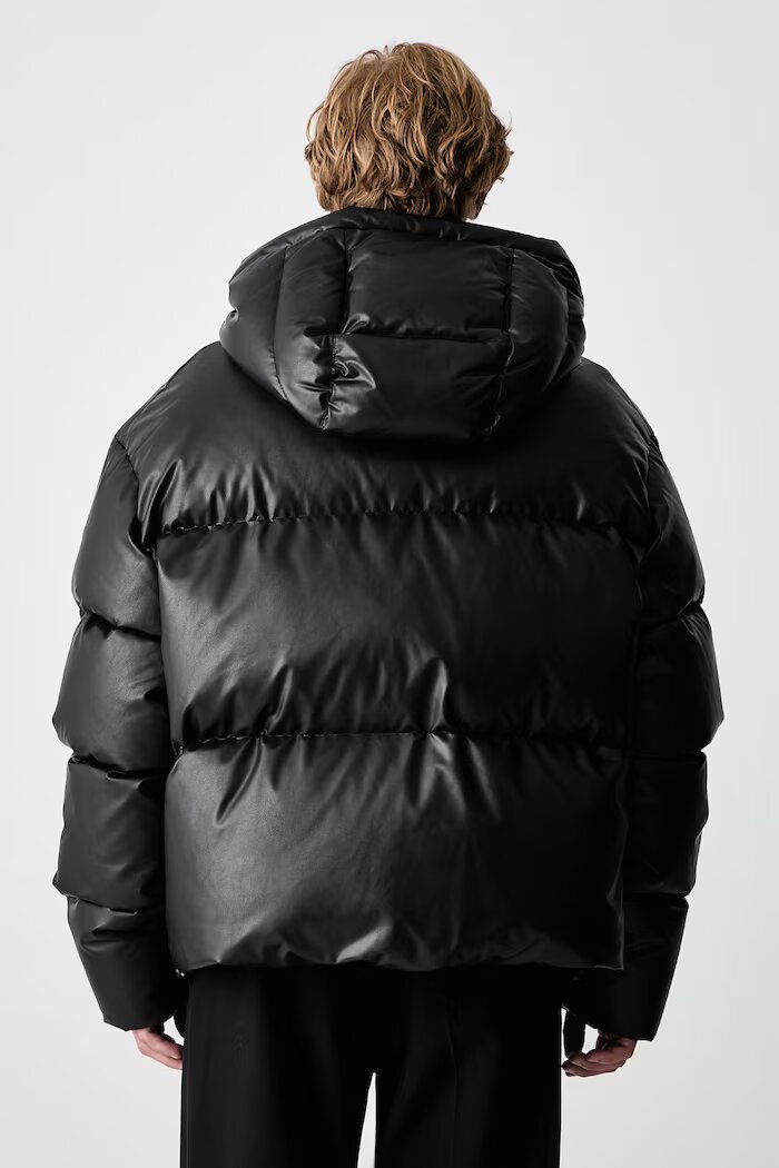 MM6 MAISON MARGIELA пухено яке мъжко от имитация на кожа черно SH0AM0098-M36016