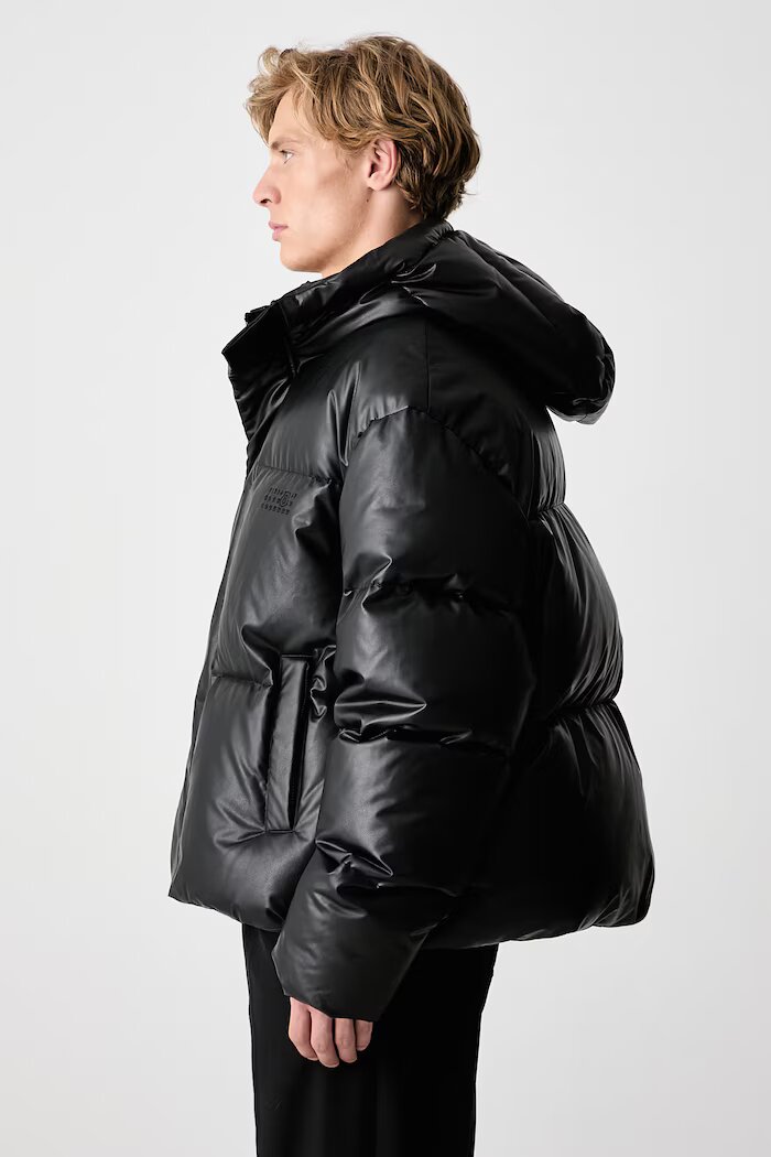 MM6 MAISON MARGIELA пухено яке мъжко от имитация на кожа черно SH0AM0098-M36016