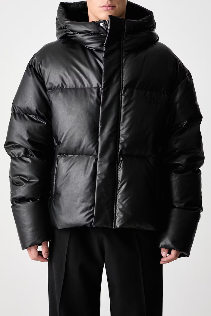 MM6 MAISON MARGIELA пухено яке мъжко от имитация на кожа черно SH0AM0098-M36016