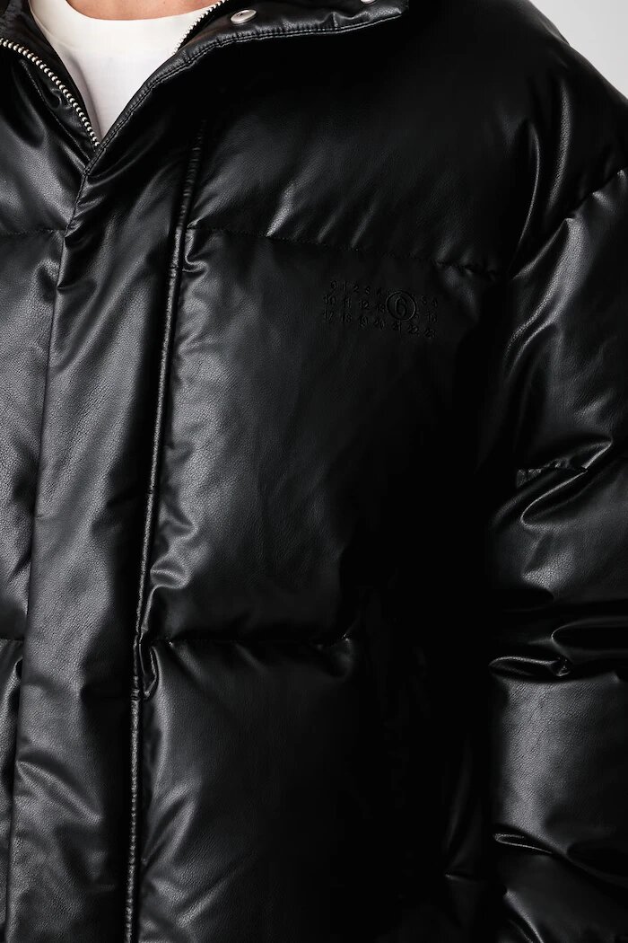 MM6 MAISON MARGIELA пухено яке мъжко от имитация на кожа черно SH0AM0098-M36016