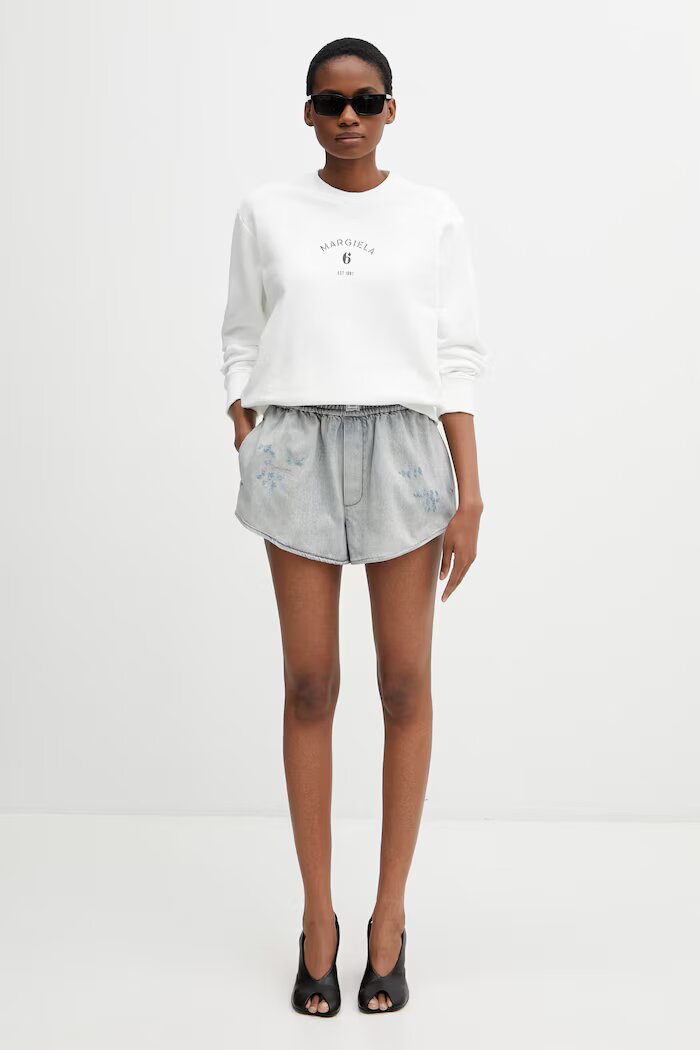 MM6 MAISON MARGIELA суичър дамски от памук бял S62GU0145.M25014