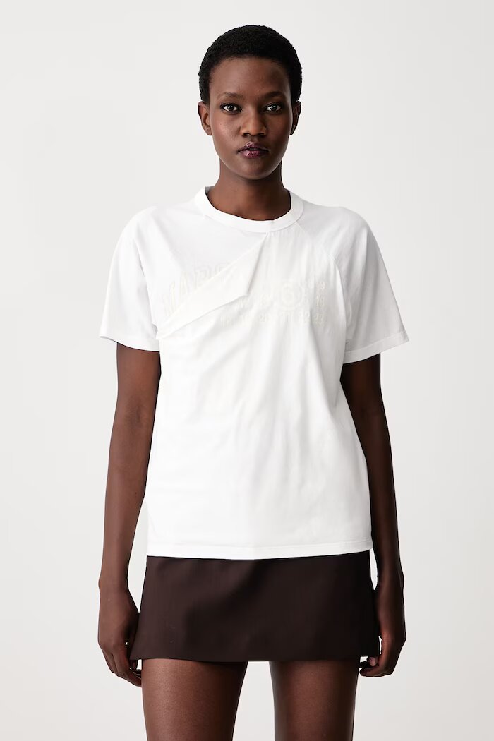 MM6 MAISON MARGIELA тениска дамска от памук бяла S62GD0224-M20048