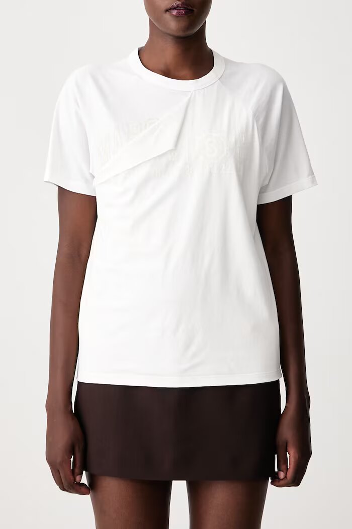 MM6 MAISON MARGIELA тениска дамска от памук бяла S62GD0224-M20048